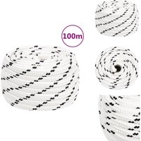 Arbeitsseil Weiß 18 mm 100 m Polyester - Arbeitseil - Polyester Seil - Geflochtenes Seil - Baumarkt Zubehör - Gartenseil von VIDAXL