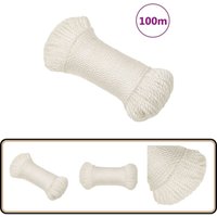 Arbeitsseil Weiß 3 mm 100 m Polypropylen - Arbeiterseil - PP-Seil - Polyesterseil - Baumarkt - Gartenseil von VIDAXL
