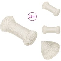 Arbeitsseil Weiß 3 mm 25 m Polypropylen - Baumaterialien - Werkzeug - Gartenseil - Leinen - Polyesterseil von VIDAXL