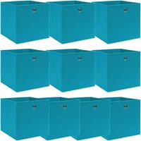 Bonnevie - Aufbewahrungsboxen 10 Stk. Babyblau 32x32x32 cm Stoff vidaXL58455 von BONNEVIE
