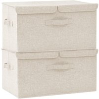 Bonnevie - 2 Stk. Aufbewahrungsboxen,Werkzeugaufbewahrung Stoff 50x30x25 cm Creme vidaXL von BONNEVIE