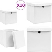 Aufbewahrungsboxen mit Deckeln 10 Stk. 28x28x28 cm Weiß - Aufbewahrungsbox - Aufbewahrungsboxen - Home & Living - Weiß von VIDAXL