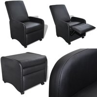 Ausklappbarer Sessel Schwarz Kunstleder - Ruhesessel - Fernsehsessel - Home & Living - Schwarz Ausklappbarer Sessel Schwarz Kunstleder - Ruhesessel - Fernsehsessel - Home & Living - Schwarz von VIDAXL