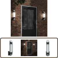 Außenwandleuchte Schwarz Edelstahl - Outdoor Wandleuchte - Edelstahl Wandleuchte - Gartenleuchte - Gartenbeleuchtung - led Wandleuchte von VIDAXL
