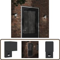 Vidaxl - Außenwandleuchte mit Sensor Schwarz Aludruckguss - Outdoor-Beleuchtung - Wandleuchte - Bewegungsmelder - LED-Leuchte - Gartenbeleuchtung von VIDAXL