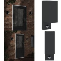 Außenwandleuchte mit Sensor Schwarz Aludruckguss - Outdoor-Beleuchtung - Wandleuchte - Bewegungsmelder - PIR-Sensor - LED-Leuchte - Home & Living von VIDAXL
