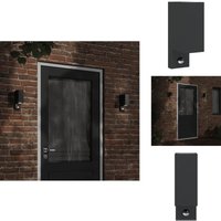 Vidaxl - Außenwandleuchte mit Sensor Schwarz Aludruckguss - Outdoor-Beleuchtung - Wandleuchte - Bewegungsmelder - PIR-Sensor - LED-Leuchte von VIDAXL