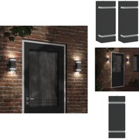 Außenwandleuchten 2 Stk. Schwarz Edelstahl - Outdoor-Beleuchtung - Wandleuchte - Gartenleuchte - Edelstahl - Schwarz Außenwandleuchten 2 Stk. Schwarz Edelstahl - Outdoor-Beleuchtung - Wandleuchte - Gartenleuchte - Edelstahl - Schwarz von VIDAXL