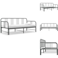 Ausziehsofa Bettgestell Grau Metall 90x200 cm - Ausziehsofa - Schlafsofa - Gästebett - Wohnzimmermöbel - Metallbettgestell Ausziehsofa Bettgestell Grau Metall 90x200 cm - Ausziehsofa - Schlafsofa - Gästebett - Wohnzimmermöbel - Metallbettgestell von VIDAXL