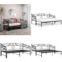 Ausziehsofa Bettgestell Schwarz Metall 90x200 cm - Sofabett - Ausziehsofa - Schlafsofa - Gästebett - Bettgestell - Home & Living Ausziehsofa Bettgestell Schwarz Metall 90x200 cm - Sofabett - Ausziehsofa - Schlafsofa - Gästebett - Bettgestell - Home & Living von VIDAXL