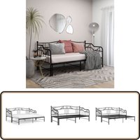 Ausziehsofa Bettgestell Schwarz Metall 90x200 cm - Sofabett - Ausziehsofa - Schlafsofa - Gästebett - Bettgestell Ausziehsofa Bettgestell Schwarz Metall 90x200 cm - Sofabett - Ausziehsofa - Schlafsofa - Gästebett - Bettgestell von VIDAXL