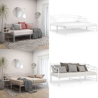 Vidaxl - Ausziehsofa Bettgestell Weiß Metall 90x200 cm - Ausziehsofa - Bettgestell - Schlafsofa - Gästebett - Wohnzimmermöbel - Home & Living von VIDAXL