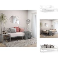 Ausziehsofa Bettgestell Weiß Metall 90x200 cm - Ausziehsofa - Bettgestell - Schlafsofa - Gästebett - Wohnzimmermöbel Ausziehsofa Bettgestell Weiß Metall 90x200 cm - Ausziehsofa - Bettgestell - Schlafsofa - Gästebett - Wohnzimmermöbel von VIDAXL