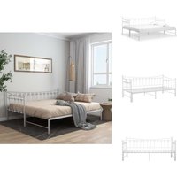 Ausziehsofa Bettgestell Weiß Metall 90x200 cm - Sofabet - Ausziehsofa - Schlafsofa - Gästebett - Doppelbett Ausziehsofa Bettgestell Weiß Metall 90x200 cm - Sofabet - Ausziehsofa - Schlafsofa - Gästebett - Doppelbett von VIDAXL