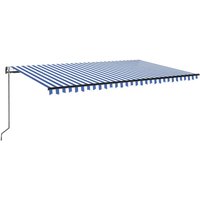 Automatische Markise mit led & Windsensor Sonnenmarkise 500x300 Blau und Weiß vidaXL von BONNEVIE