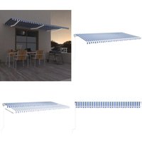 Automatische Markise mit led & Windsensor 600x350 Blau und Weiß - Alu Markise - Gelenkarmmarkise - Elektrische Markise - Markise Mit LEDs - Wind Automatische Markise mit led & Windsensor 600x350 Blau und Weiß - Alu Markise - Gelenkarmmarkise - Elektrische Markise - Markise Mit LEDs - Wind von VIDAXL