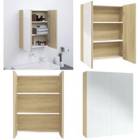 Vidaxl - Bad-Spiegelschrank 60x15x75 cm mdf Weiß und Eiche-Optik - Badezimmerspiegel - Spiegelschrank - Badmöbel - Aufbewahrung Im Badezimmer Vidaxl - Bad-Spiegelschrank 60x15x75 cm mdf Weiß und Eiche-Optik - Badezimmerspiegel - Spiegelschrank - Badmöbel - Aufbewahrung Im Badezimmer von VIDAXL