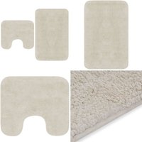 Vidaxl - Badematten-Set 2-tlg. Stoff Weiß - Badematte - Badematten - Home & Living - Weiß von VIDAXL