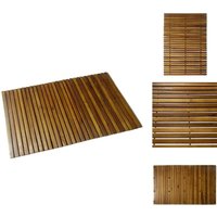 Badematten & Badteppiche - Living Badematte Akazienholz 80x50 cm - Braun von VIDAXL