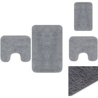 Badematten & Badteppiche - Living Badematten-Set 2-tlg. Stoff Grau - Grau von VIDAXL