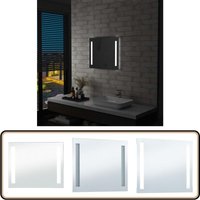 Badezimmer-Wandspiegel mit LEDs 60x50 cm - led Badezimmerspiegel - Kosmetikspiegel - Wandspiegel - Spiegelschrank - Badezimmerbeleuchtung von VIDAXL