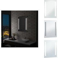 Badezimmer-Wandspiegel mit LEDs 60x80 cm - led Badezimmerspiegel - Kosmetikspiegel - Wandspiegel - Spiegelschrank - Silberner Spiegel von VIDAXL