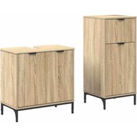 Badezimmermöbel Set Plaid 2 pcs Sonoma-Eiche 39,5 x 36 x 88 cm vidaXL Badezimmermöbel Set Plaid 2 pcs Sonoma-Eiche 39,5 x 36 x 88 cm vidaXL von VIDAXL