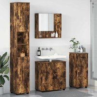 Badezimmermöbel Set mit Tür 4 pcs Räuchereiche Holzwerkstoff vidaXL von VIDAXL
