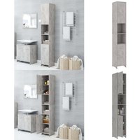 Vidaxl - Badezimmerschrank Betongrau 30x30x183,5 cm Holzwerkstoff - Badezimmermöbel - Holzschrank - Spiegelschrank - Stauraum - Betongrau - Home & von VIDAXL