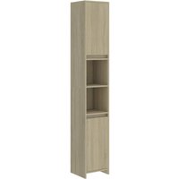 Vidaxl - Badezimmerschrank Sonoma-Eiche 30x30x183,5 cm Holzwerkstoff Braun von BONNEVIE