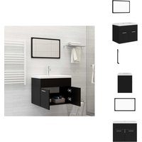 Badmöbel-Set Schwarz Holzwerkstoff - Badezimmersatz - Schreibtisch - Unterschrank - Spiegelschrank - Waschtrog Badmöbel-Set Schwarz Holzwerkstoff - Badezimmersatz - Schreibtisch - Unterschrank - Spiegelschrank - Waschtrog von VIDAXL