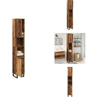Badschrank Altholz-Optik 30x30x190 cm Holzwerkstoff - Badschrank - Badschränke - Badezimmerschrank - Schrank von VIDAXL