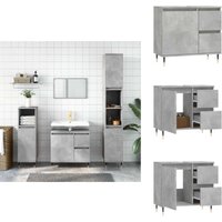 Vidaxl - Badschrank Betongrau 65x33x60 cm Holzwerkstoff - Badeschrank - Holzwerkstoff - Betonsteinoptik - Badezimmermöbel - Spiegelschrank von VIDAXL