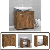 Vidaxl - Badschrank Räuchereiche 60x33x60 cm Holzwerkstoff - Badeschrank - Badezimmermöbel - Holzschränke - Schrank - Aufbewahrung Vidaxl - Badschrank Räuchereiche 60x33x60 cm Holzwerkstoff - Badeschrank - Badezimmermöbel - Holzschränke - Schrank - Aufbewahrung von VIDAXL