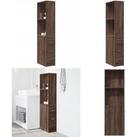 Badschrank Schmal mit Rollen Eichen-Optik Holzwerkstoff - Vidaxl Badschrank Schmal mit Rollen Eichen-Optik Holzwerkstoff - Vidaxl von VIDAXL