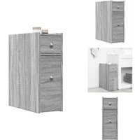 Badschrank Schmal mit Rollen Grau Sonoma Holzwerkstoff - Schmaler Badezimmerschrank - Badezimmerschrank Schmal - Schmale Badezimmerschränke - Hoher Badschrank Schmal mit Rollen Grau Sonoma Holzwerkstoff - Schmaler Badezimmerschrank - Badezimmerschrank Schmal - Schmale Badezimmerschränke - Hoher von VIDAXL