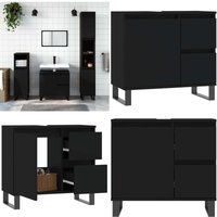 Vidaxl - Badschrank Schwarz 65x33x60 cm Holzwerkstoff - Badeschrank - Badmöbel - Holzwerkstoff - Schwarzer Schrank - Badezimmerorganisation - Home & Vidaxl - Badschrank Schwarz 65x33x60 cm Holzwerkstoff - Badeschrank - Badmöbel - Holzwerkstoff - Schwarzer Schrank - Badezimmerorganisation - Home & von VIDAXL