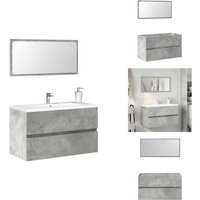 Badschrank mit Spiegel Betongrau Holzwerkstoff - Badschrank Mit Spiegel - Badschränke Mit Spiegeln - Badezimmerschrank Mit Spiegel - Badezimmermöbel Badschrank mit Spiegel Betongrau Holzwerkstoff - Badschrank Mit Spiegel - Badschränke Mit Spiegeln - Badezimmerschrank Mit Spiegel - Badezimmermöbel von VIDAXL
