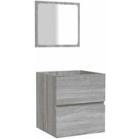 Badschrank mit Spiegel Grau Sonoma Holzwerkstoff vidaXL Badschrank mit Spiegel Grau Sonoma Holzwerkstoff vidaXL von VIDAXL