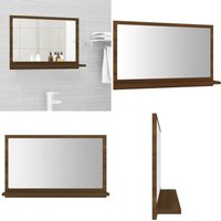 Vidaxl - Badspiegel Braun Eichen-Optik 60x10,5x37 cm Holzwerkstoff - Wandspiegel - Badspiegel - Badezimmerspiegel - Spiegelschrank - Holzwerkstoff von VIDAXL