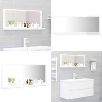 Vidaxl - Badspiegel Hochglanz-Weiß 90x10,5x37 cm Holzwerkstoff - Badspiegel - Wandspiegel - Badezimmerspiegel - Spiegelschrank - Weißer Spiegel von VIDAXL
