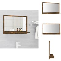 Badspiegel Räuchereiche 60x10,5x37 cm Holzwerkstoff - Wandspiegel - Badezimmerspiegel - Spiegelschrank - Holzwerkstoff - Rauchereiche von VIDAXL