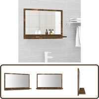Vidaxl - Badspiegel Räuchereiche 60x10,5x37 cm Holzwerkstoff - Wandspiegel - Badezimmerspiegel - Spiegelschrank - Holzwerkstoff - Rauchereiche von VIDAXL