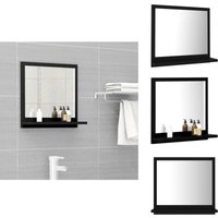 Badspiegel Schwarz 40x10,5x37 cm Holzwerkstoff - Wandspiegel - Badezimmerspiegel - Spiegelschrank - Schwarzer Spiegel - Holzwerkstoff von VIDAXL