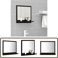 Badspiegel Schwarz 40x10,5x37 cm Holzwerkstoff - Wandspiegel - Badezimmerspiegel - Spiegelschrank - Schwarzer Spiegel - Holzwerkstoff von VIDAXL