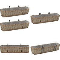 Balkon-Blumenkasten 2 Stk. Weide mit PE-Auskleidung 80 cm - Balkonpflanzentopf - Weidenkorb - Blumenerde - Gartendekoration - Kräutergarten - Home & von VIDAXL