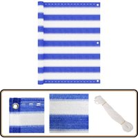 Balkon-Sichtschutz Blau und Weiß 75x400 cm HDPE - Balkon Sichtschutz - HDPE Sichtschutz - Windsichtsschutz - Wasserabweisender Sichtschutz - UV von VIDAXL