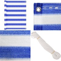 Balkon-Sichtschutz Blau und Weiß 75x400 cm HDPE - Balkon Sichtschutz - HDPE Sichtschutz - Windsichtsschutz - Wasserabweisender Sichtschutz - UV von VIDAXL