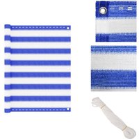 Balkon-Sichtschutz Blau und Weiß 90x400 cm HDPE - Balkon Sichtschutz - HDPE Sichtschutz - Windsack - Wasserdichter Sichtschutz - UV Beständiger von VIDAXL