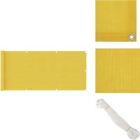 Balkon-Sichtschutz Gelb 75x400 cm HDPE - Balkon Sichtschutz - HDPE - Gelber Sonnenschutz - Balkonabdeckung - Winddurchlässiger Schirms von VIDAXL